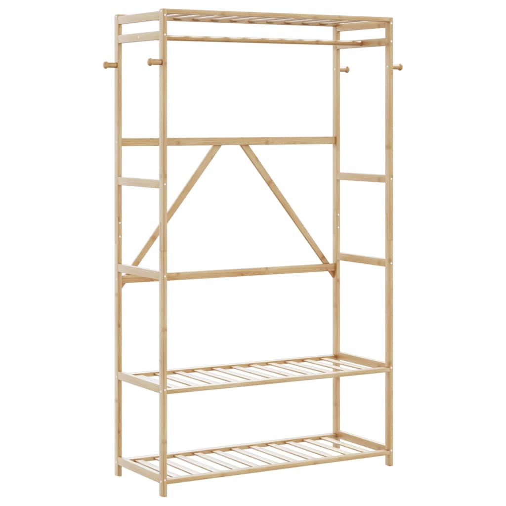 vidaXL Clothes Rack with Shelves 110x40x175 cm Bamboo 1