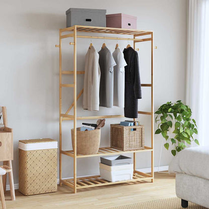 vidaXL Clothes Rack with Shelves 110x40x175 cm Bamboo 2