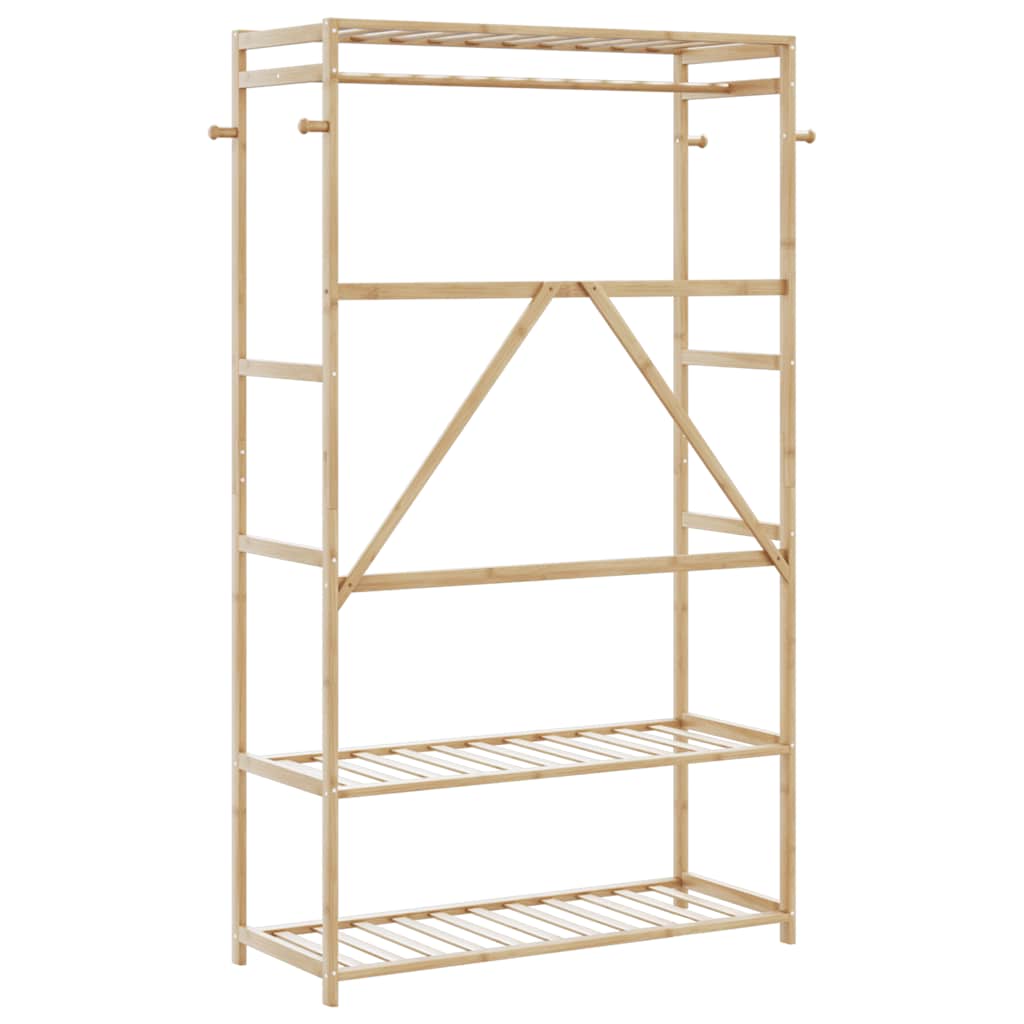 vidaXL Clothes Rack with Shelves 110x40x175 cm Bamboo 5
