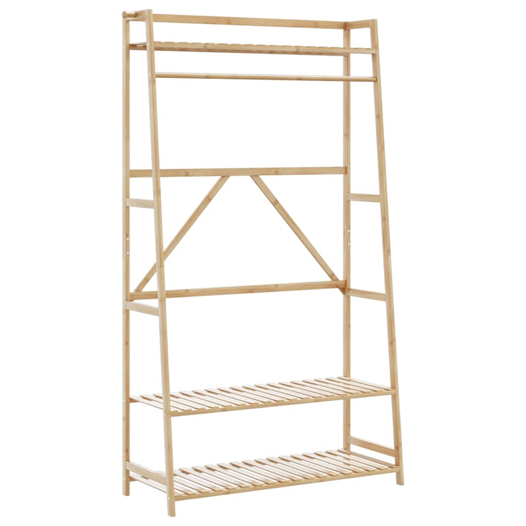 vidaXL Clothes Rack with Shelves 110x40x180 cm Bamboo 2