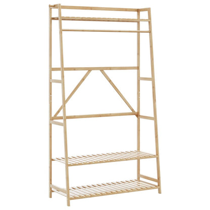 vidaXL Clothes Rack with Shelves 110x40x180 cm Bamboo 2