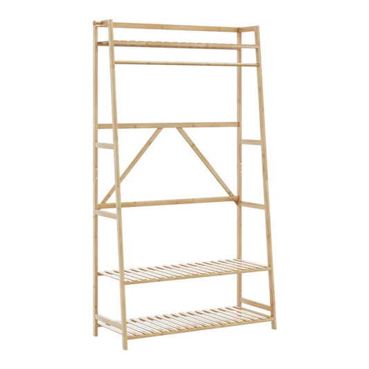 vidaXL Clothes Rack with Shelves 110x40x180 cm Bamboo 2