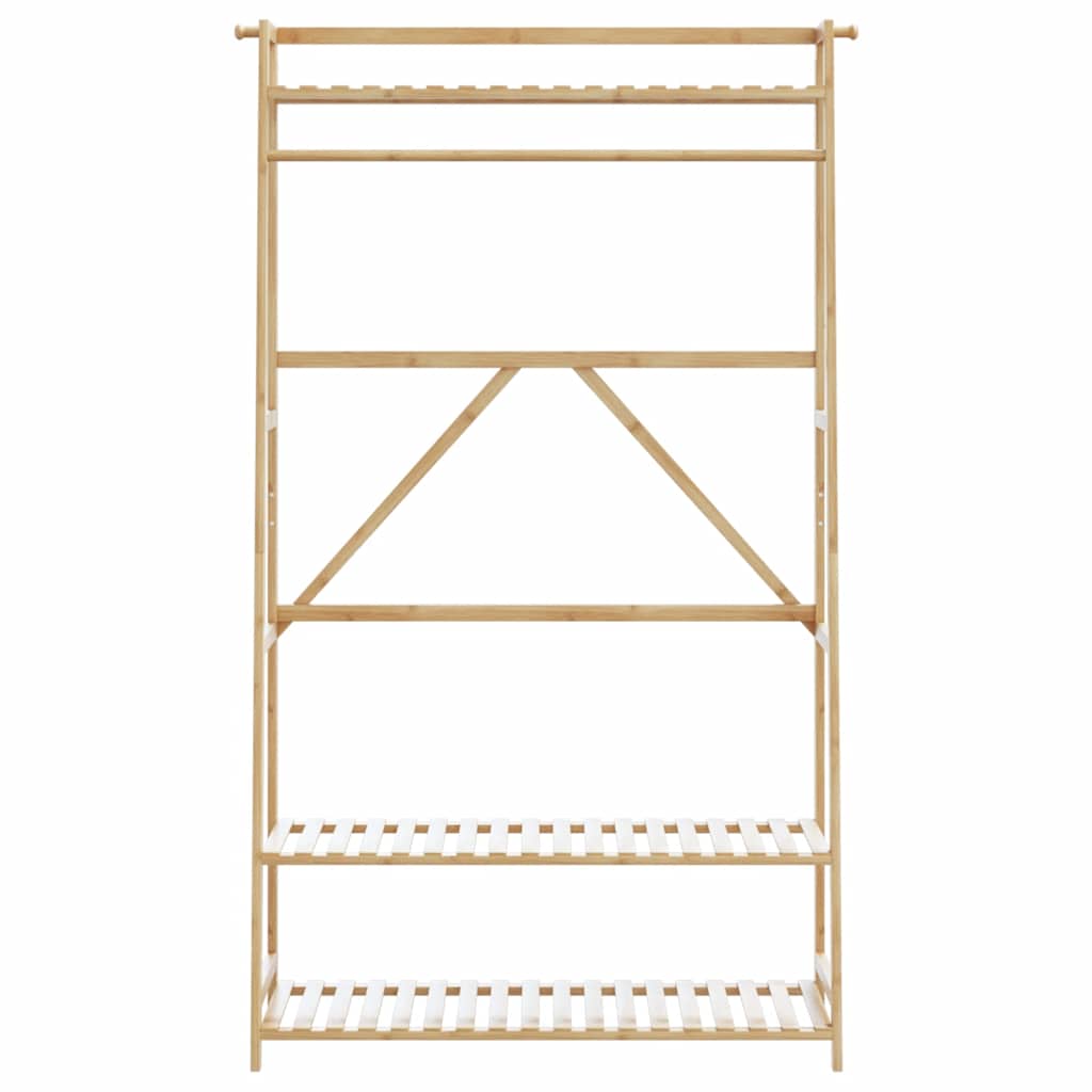vidaXL Clothes Rack with Shelves 110x40x180 cm Bamboo 3