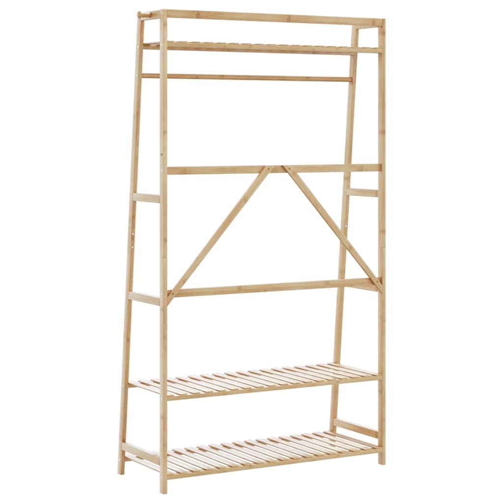 vidaXL Clothes Rack with Shelves 110x40x180 cm Bamboo 4
