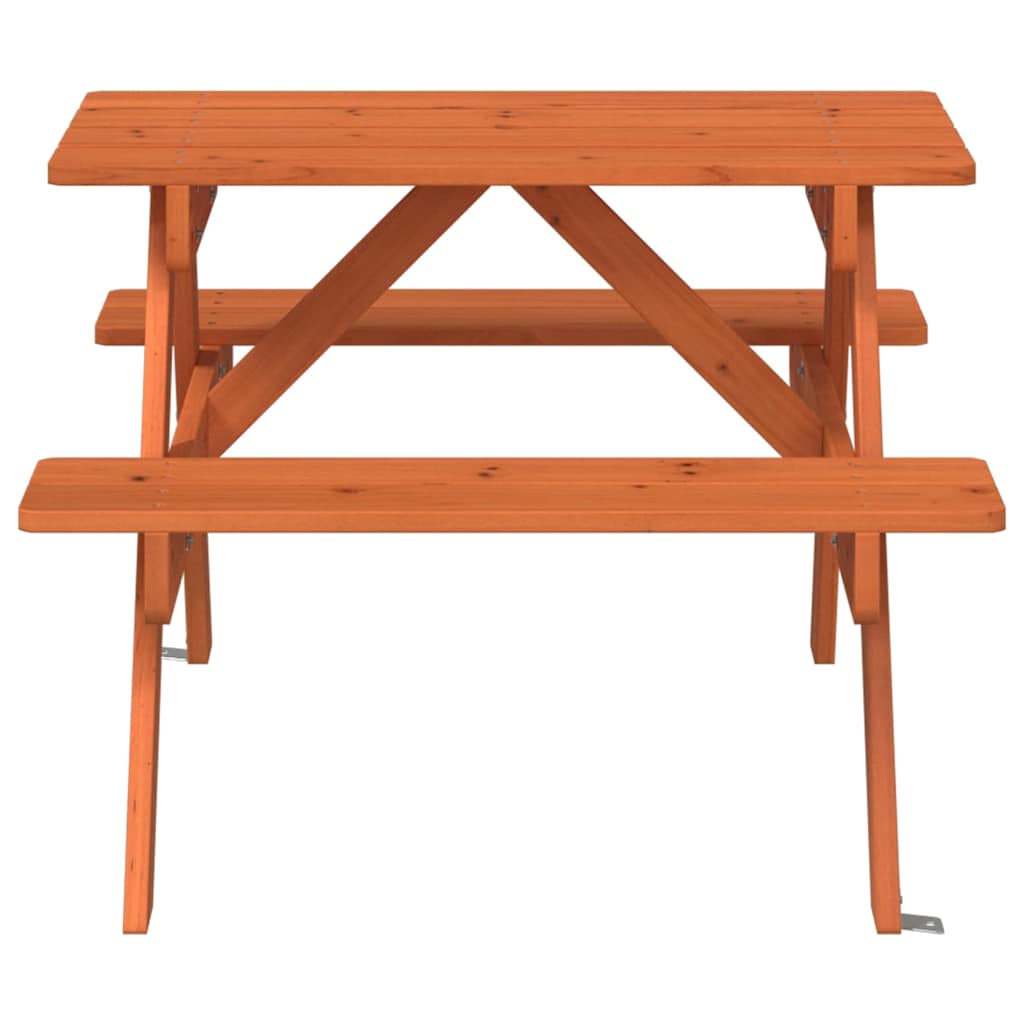 vidaXL Picnic Table for 4 Kids with Umbrella Hole Solid Wood Fir 4