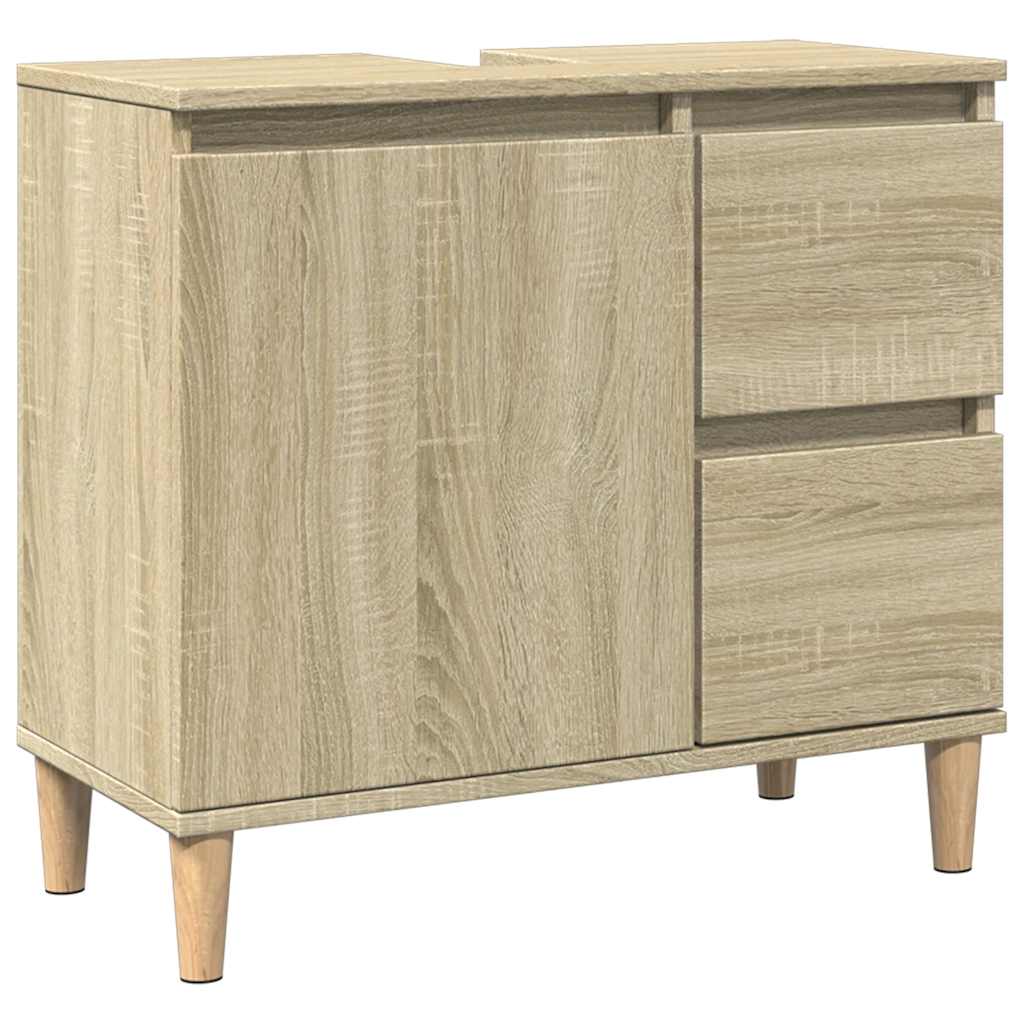 vidaXL Bathroom Cabinet Sonoma Oak 65x33x60 cm Engineered Wood 2