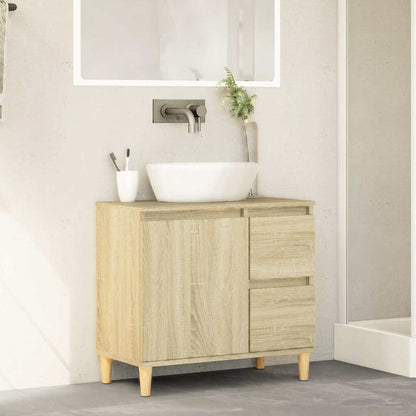 vidaXL Bathroom Cabinet Sonoma Oak 65x33x60 cm Engineered Wood 3