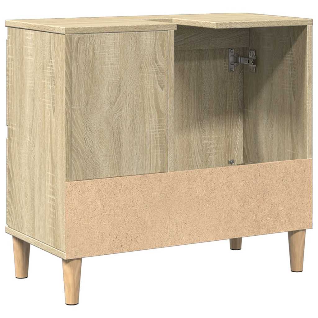 vidaXL Bathroom Cabinet Sonoma Oak 65x33x60 cm Engineered Wood 6