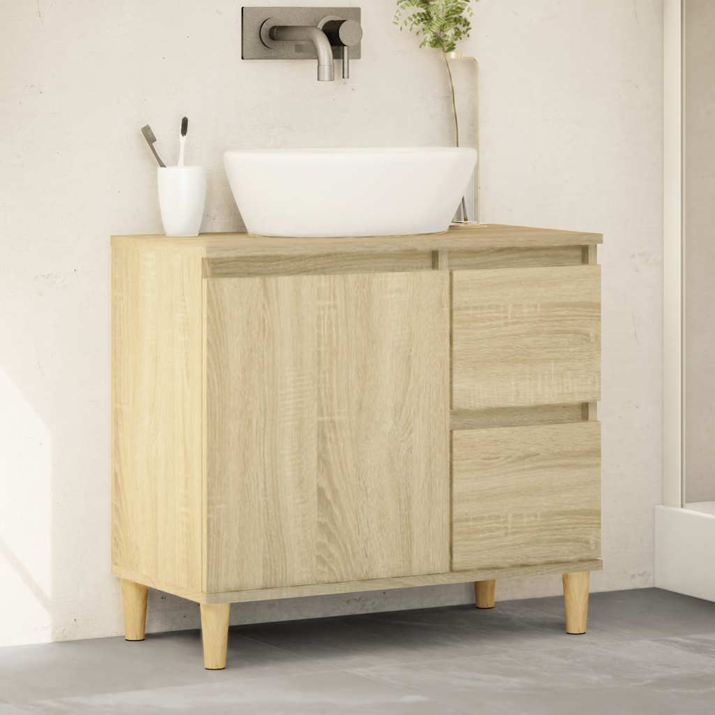 vidaXL Bathroom Cabinet Sonoma Oak 65x33x60 cm Engineered Wood 1