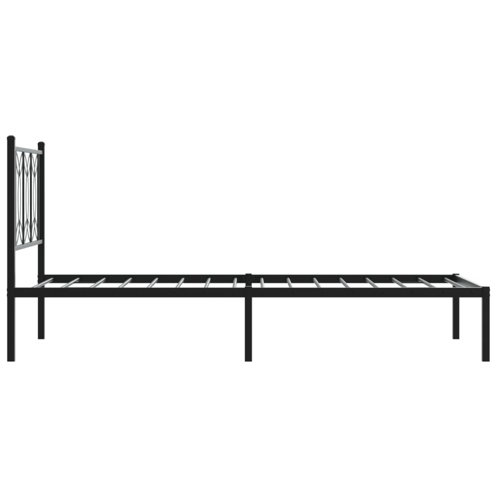 vidaXL Metal Bed Frame without Mattress with Headboard Black 75x190cm 5