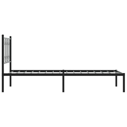 vidaXL Metal Bed Frame without Mattress with Headboard Black 80x200cm 5