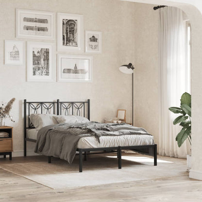 vidaXL Metal Bed Frame without Mattress With headboard Black