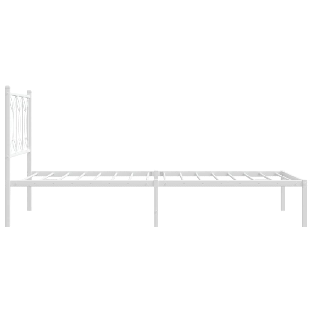 vidaXL Metal Bed Frame without Mattress with Headboard White 100x190cm 6