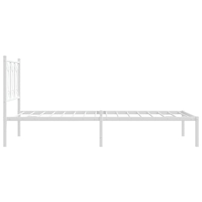 vidaXL Metal Bed Frame without Mattress with Headboard White 100x190cm 6