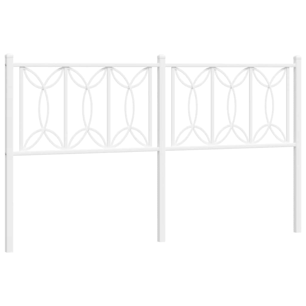 vidaXL Metal Replace Headboard White 160 cm 2