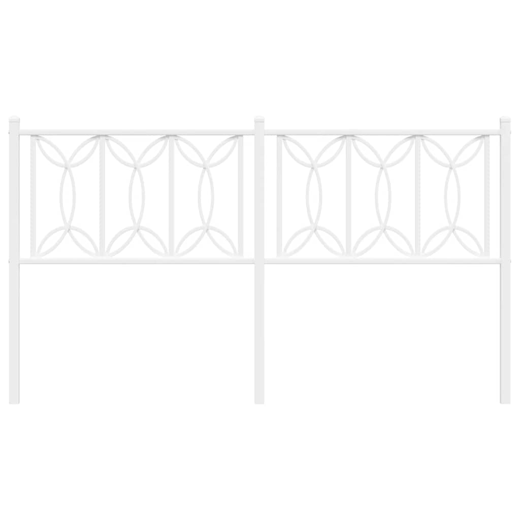 vidaXL Metal Replace Headboard White 160 cm 4