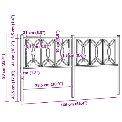 vidaXL Metal Replace Headboard White 160 cm 6
