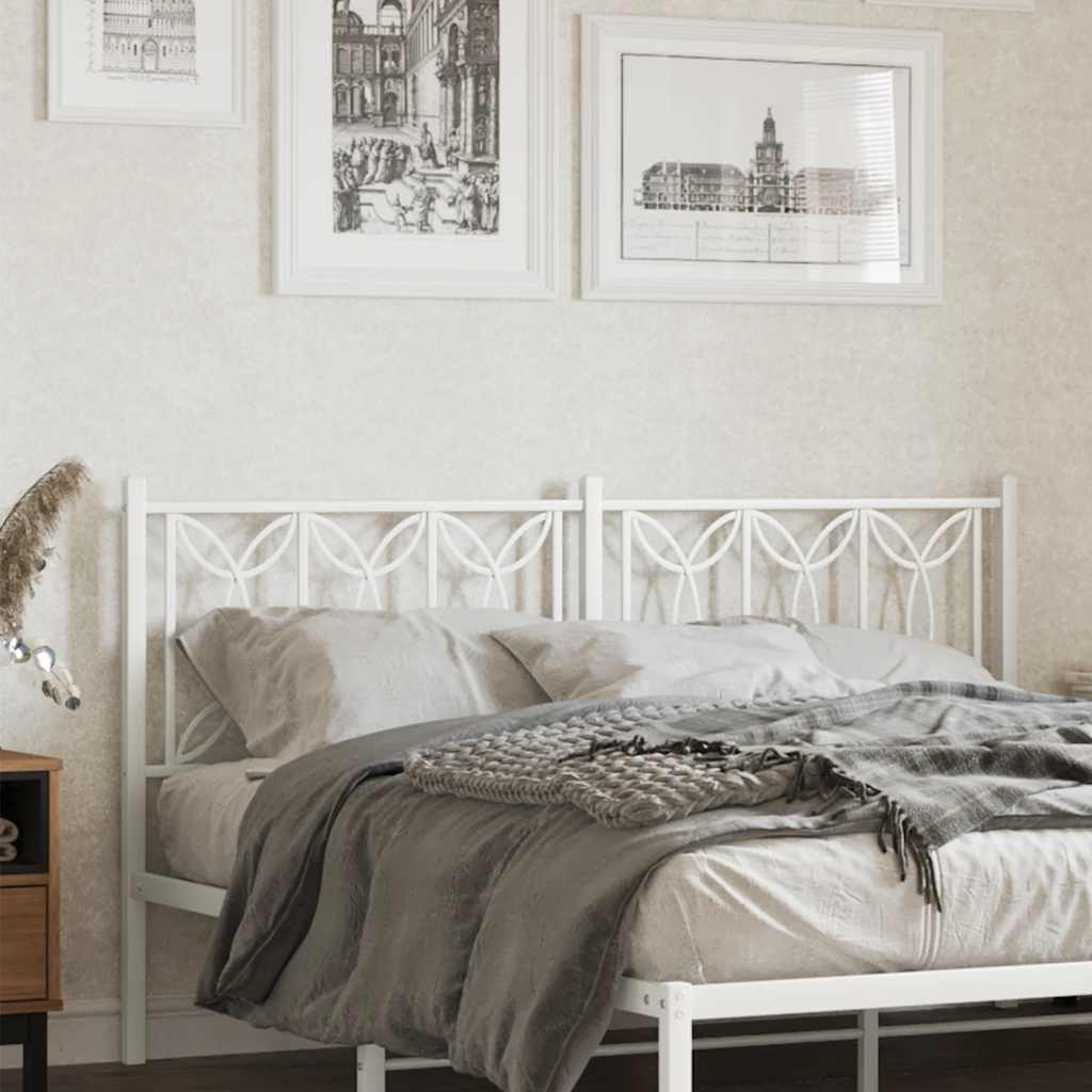 vidaXL Metal Replace Headboard White 160 cm 1