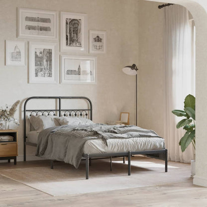 vidaXL Metal Bed Frame without Mattress with headboard Black