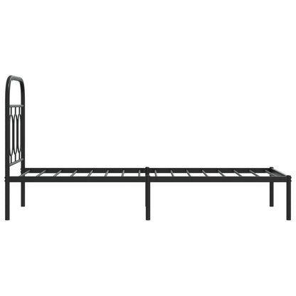 vidaXL Metal Bed Frame without Mattress with Headboard Black 75x190cm 5