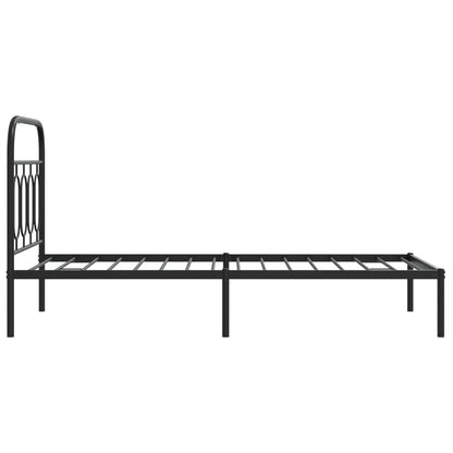 vidaXL Metal Bed Frame without Mattress with Headboard Black 90x190cm 5