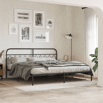 vidaXL Metal Bed Frame without Mattress With headboard Black