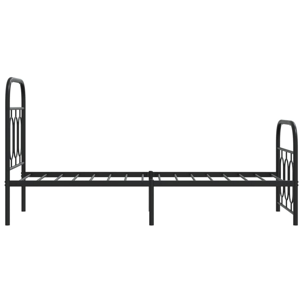 vidaXL Metal Bed Frame without Mattress with Footboard Black 75x190cm 5