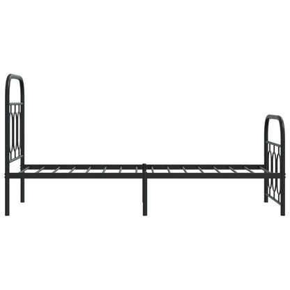 vidaXL Metal Bed Frame without Mattress with Footboard Black 75x190cm 5