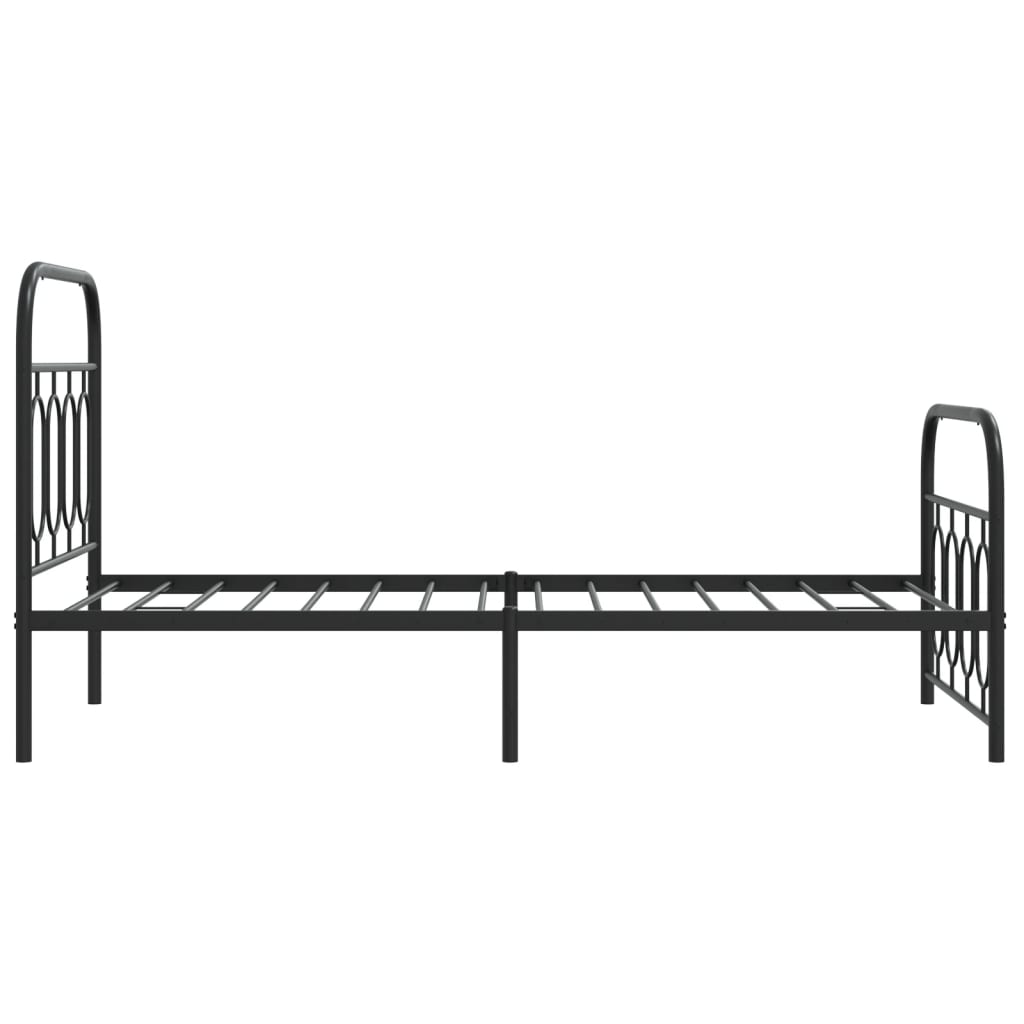 vidaXL Metal Bed Frame without Mattress with Footboard Black 80x200cm 5