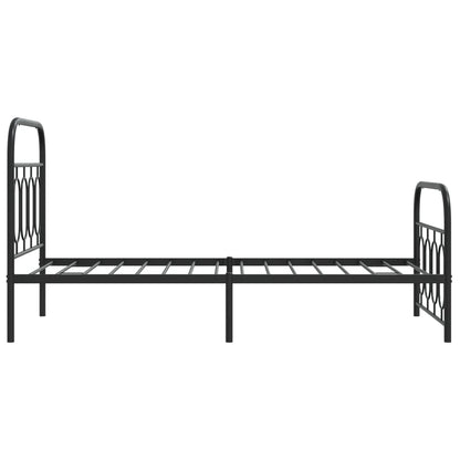 vidaXL Metal Bed Frame without Mattress with Footboard Black 80x200cm 5