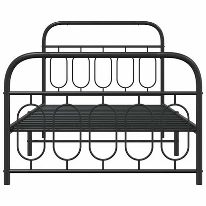 vidaXL Metal Bed Frame without Mattress with Footboard Black 100x190cm 4
