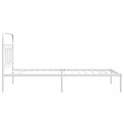 vidaXL Metal Bed Frame without Mattress with Headboard White 107x203cm 5