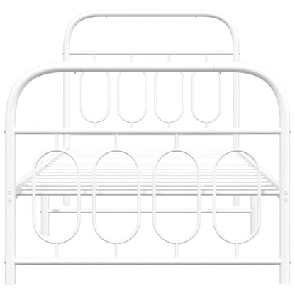 vidaXL Metal Bed Frame without Mattress with Footboard White 80x200cm 4