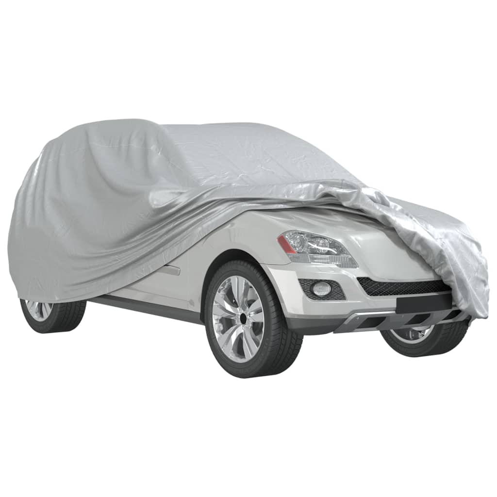 vidaXL Car Cover for SUV with Buckle Straps Full Silver L PEVA 4