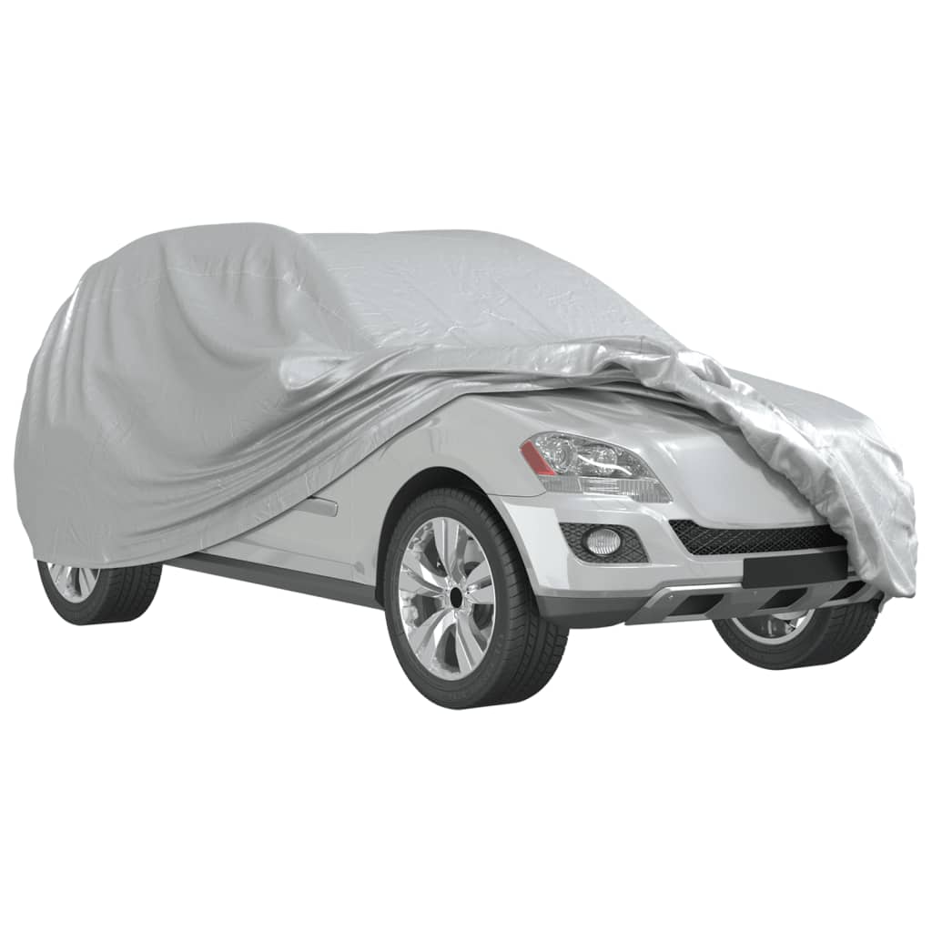 vidaXL Car Cover for SUV with Buckle Straps Full Silver XL PEVA 4