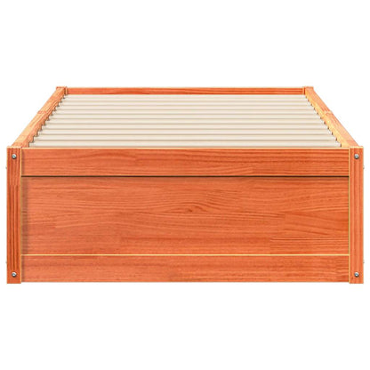 vidaXL Bed Frame without Mattress Wax Brown 75x190 cm Small Single Solid Wood Pine 4