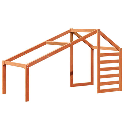 Kids' Bed Roof Solid Wood Pine Wax brown 198 cm 87 cm