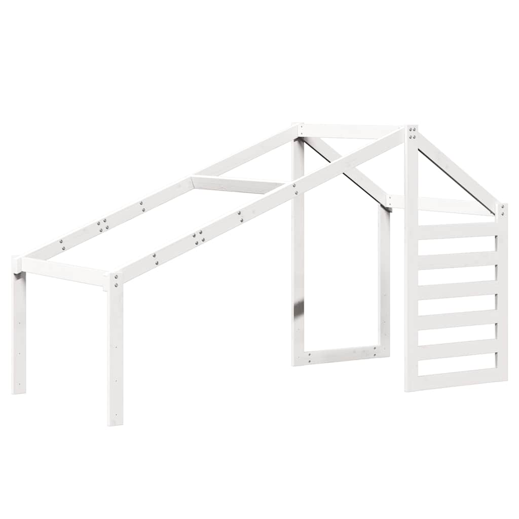 Kids' Bed Roof Solid Wood Pine White 188 cm 97 cm