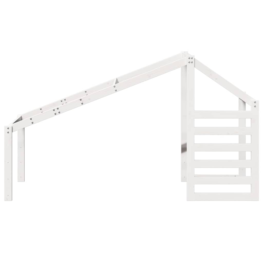 Kids' Bed Roof Solid Wood Pine White 188 cm 97 cm