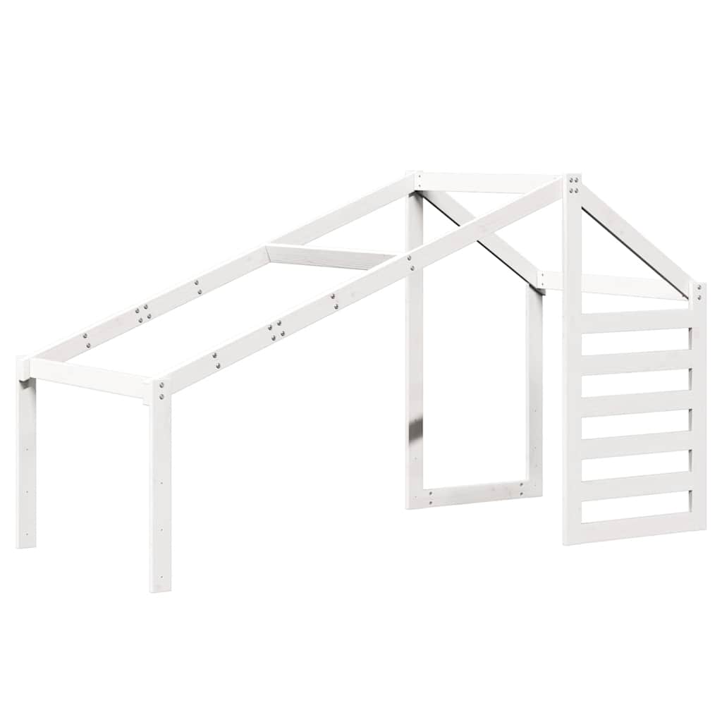 Kids' Bed Roof Solid Wood Pine White 188 cm 82 cm