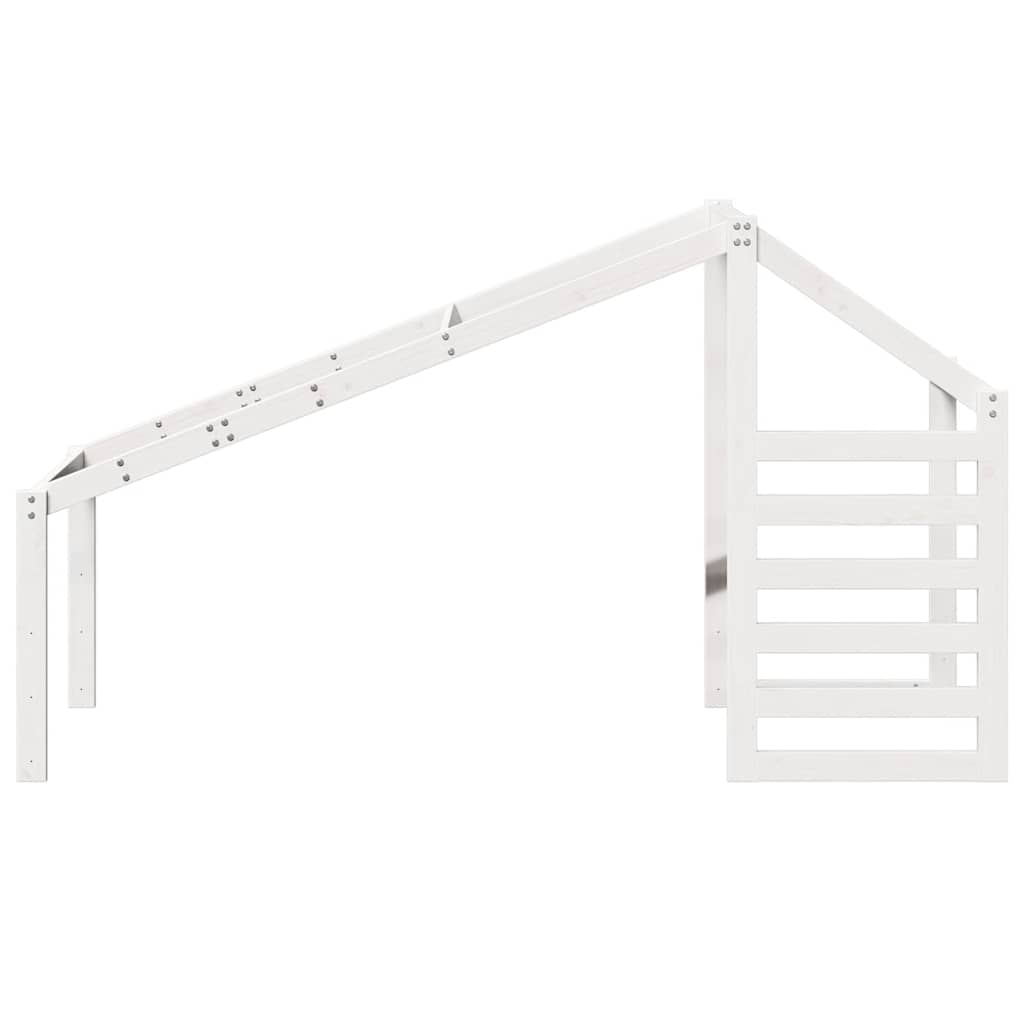 Kids' Bed Roof Solid Wood Pine White 188 cm 82 cm