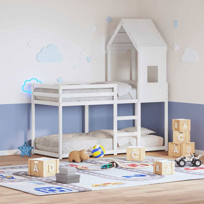 Kids' Bed Roof 60x89x134.5 cm Solid Wood Pine White 134.5 cm 89 cm