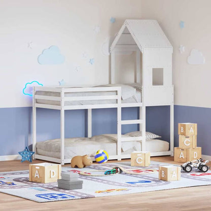 Kids' Bed Roof 60x89x134.5 cm Solid Wood Pine White 139.5 cm 99 cm