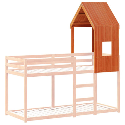 vidaXL Kids' Bed Roof Wax Brown 60x99x139.5 cm Solid Wood Pine 3
