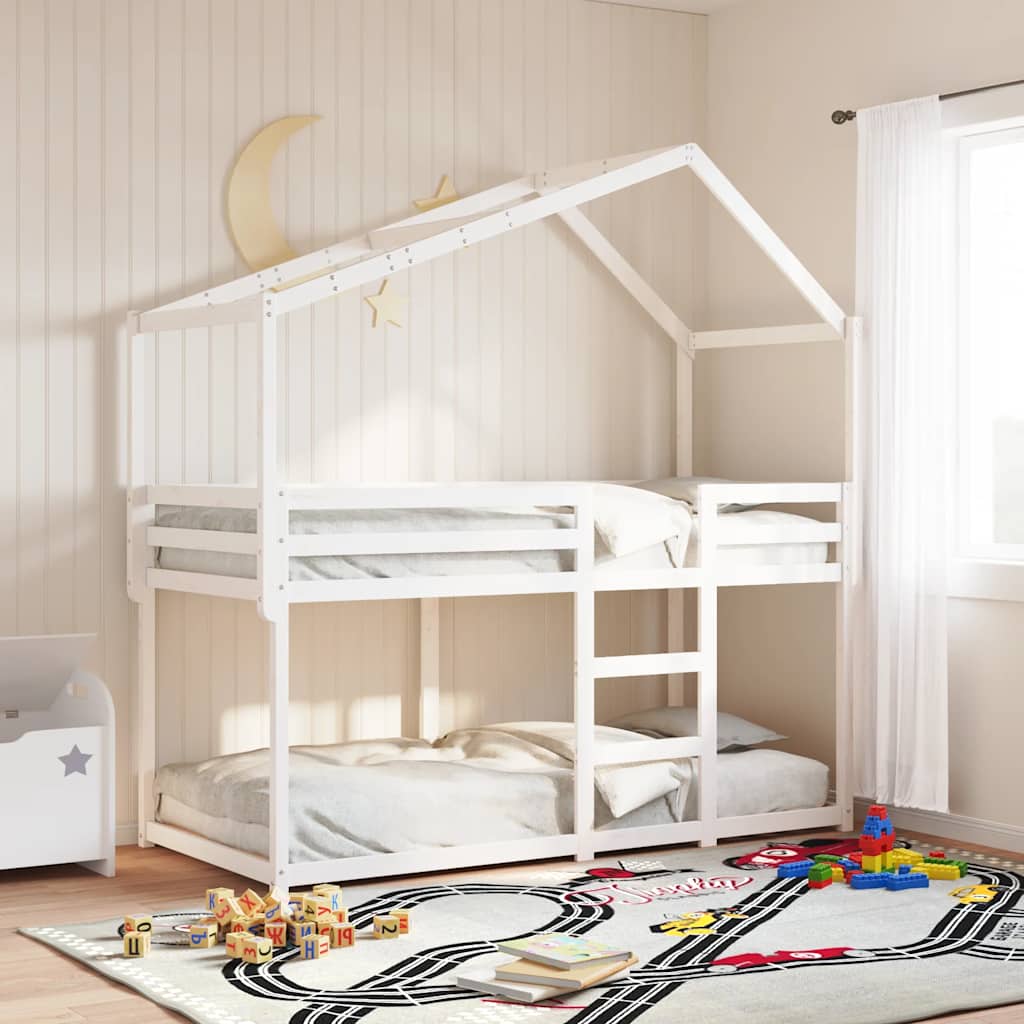 vidaXL Kids' Bed Roof White 213x95.5x144.5 cm Solid Wood Pine 1