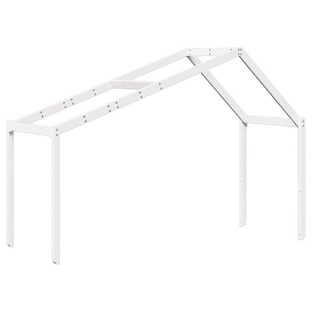 Kids' Bed Roof 203x95,5x142 cm Solid Wood Pine Width 203 cm White 95.5 cm