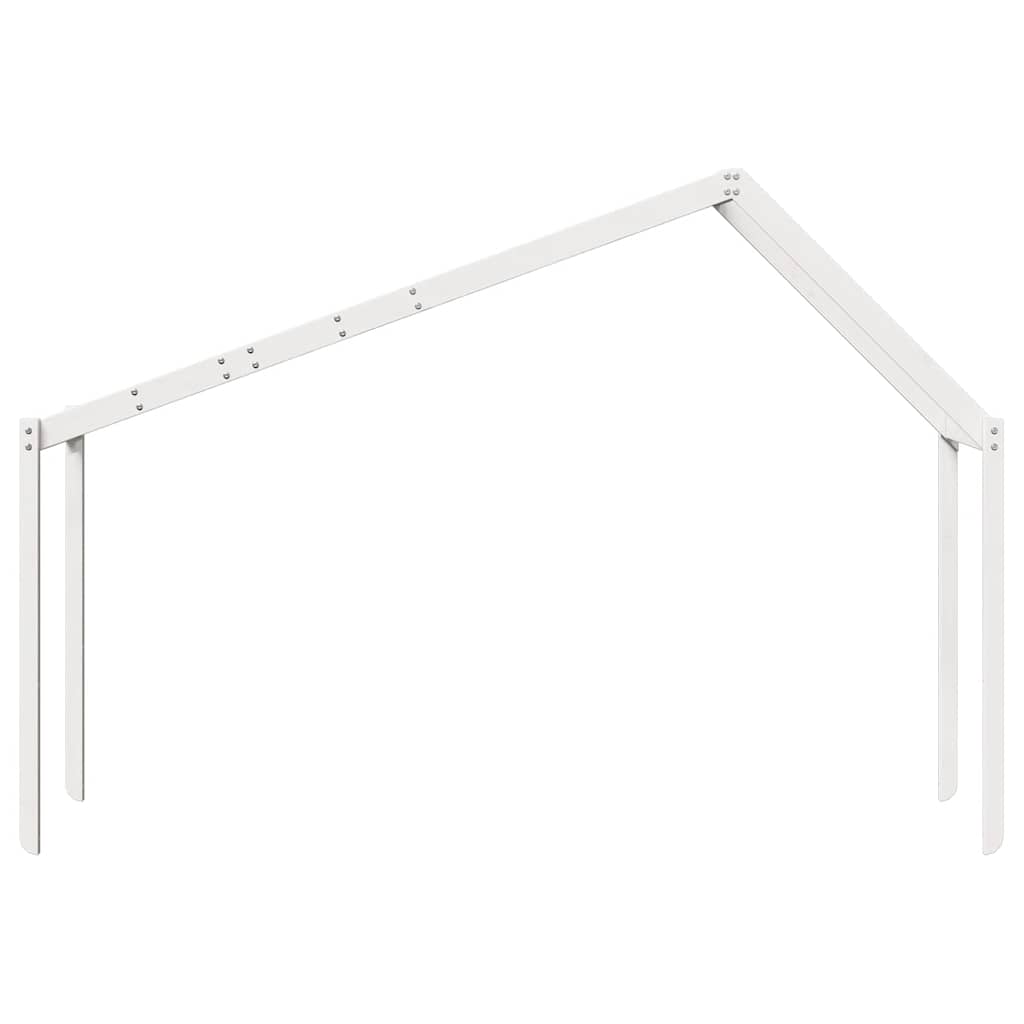 Kids' Bed Roof 203x95,5x142 cm Solid Wood Pine Width 203 cm White 95.5 cm