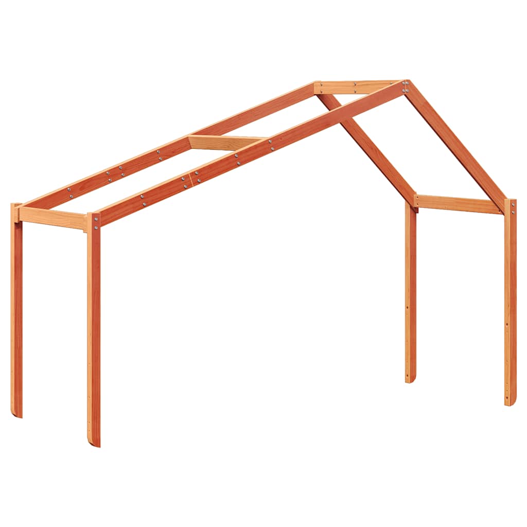 vidaXL Kids' Bed Roof Wax Brown 203x80.5x142 cm Solid Wood Pine 2