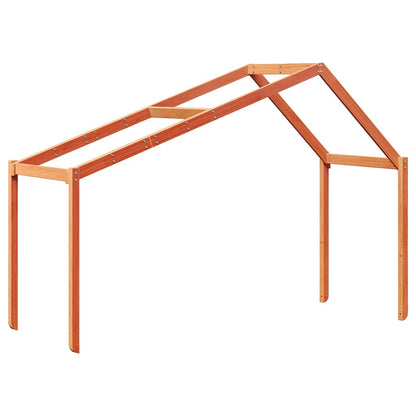 vidaXL Kids' Bed Roof Wax Brown 203x80.5x142 cm Solid Wood Pine 2