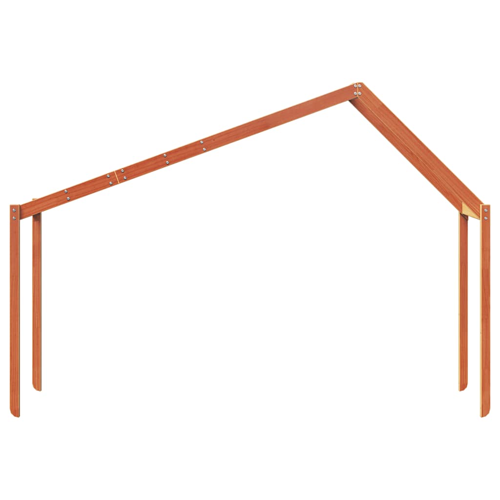 vidaXL Kids' Bed Roof Wax Brown 203x80.5x142 cm Solid Wood Pine 4
